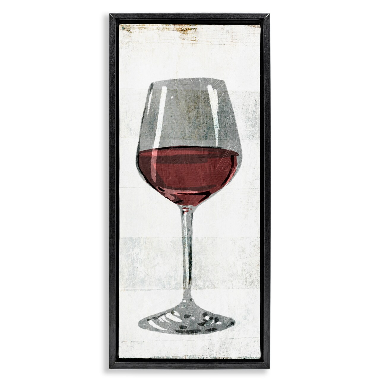 Stupell Industries Rustic Kitchen Red Wine Glass Framed Floater Canvas Wall Art